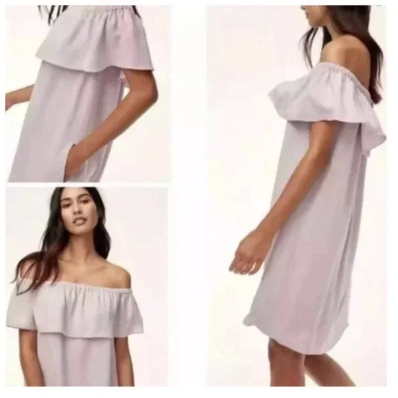 Wilfred Mauve Mini Dress Neuchatel Off Shoulder Sz S - Picture 1 of 10